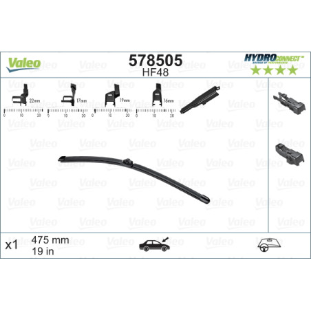 SPAZZOLA TERGI HYDROCONNECT UNI-CLICK ANT SINGOLA 475mm CODICE BREVE: HF48