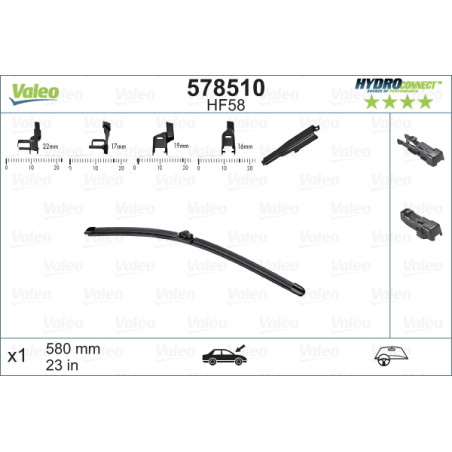SPAZZOLA TERGI HYDROCONNECT UNI-CLICK ANT SINGOLA 580mm CODICE BREVE: HF58