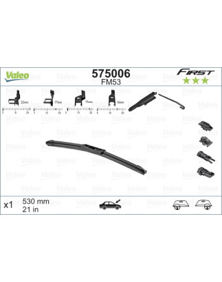 SPAZZOLA TERGI FIRST FLAT BLADE ANT DX/SX SINGOLA 530mm CODICE BREVE: FM53