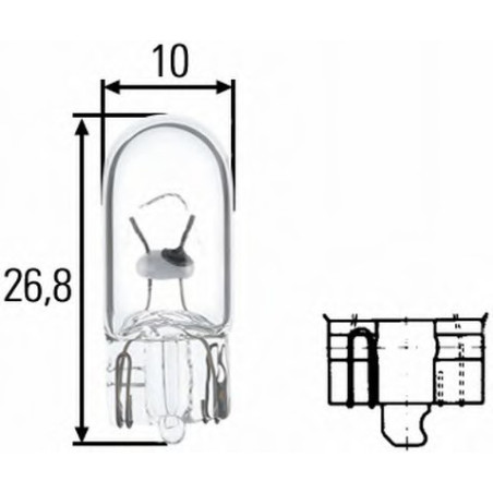 LAMPADINA 24/3 ZOCCOLO VETRO