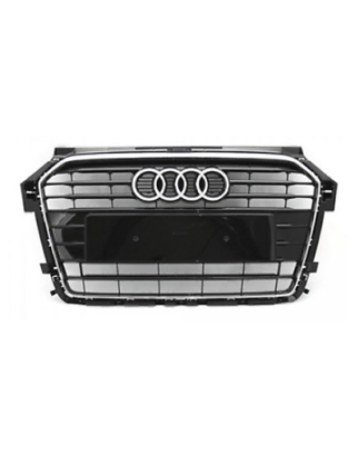 GRIGLIE PARAURTI ANT CENTRALE NERA LUCIDA CROMATA AUDI A1 (8X1/8XK/8XA/8XF) 2014 2018 OEM 8XA853651BT94