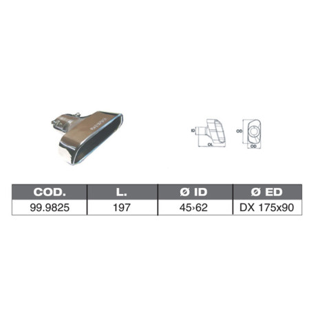 TERMINALE IN ACCIAO INOX ID 40 62 197 DX 175X90