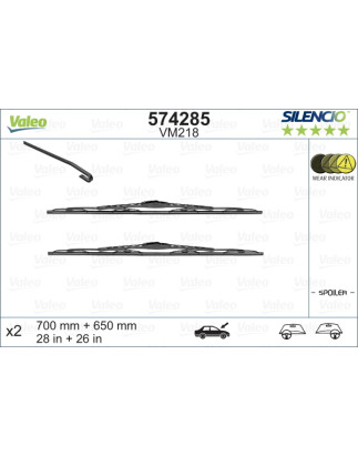 SPAZZOLA TERGI SILENCIO PERFORMANCE ANT DX/SX COPPIA 700mm + 650mm CODICE BREVE: VM218