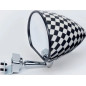 RETROVISORE SCACCHI BIANCO E NERO CON FINITURA OPACA CON ATTACCO A MORSETTO FIAT 500 F  L  R 0365  0975