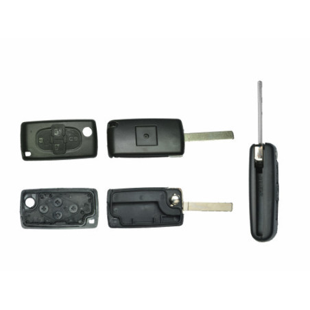 GUSCIO CHIAVE NERO 4 TASTI: TASTO APERTURA TASTO CHIUSURA TASTO PORTELLONE LAMA SIP22 LANCIA PHEDRA 0102  0110, PEUGEOT 1007 01