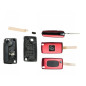 GUSCIO CHIAVE ROSSO 2 TASTI: CON ALLOGGIO BATTERIA ROTONDO CHIP ID46 TASTO APERTURA TASTO CHIUSURA LAMA HU83 CITROEN C3 0110  0