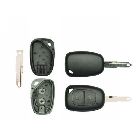 GUSCIO CHIAVE NERO 2 TASTI: TASTO APERTURA TASTO CHIUSURA LAMA NE73 RENAULT KANGOO 0103  0108, RENAULT MEGANE CABRIO 0103  0106