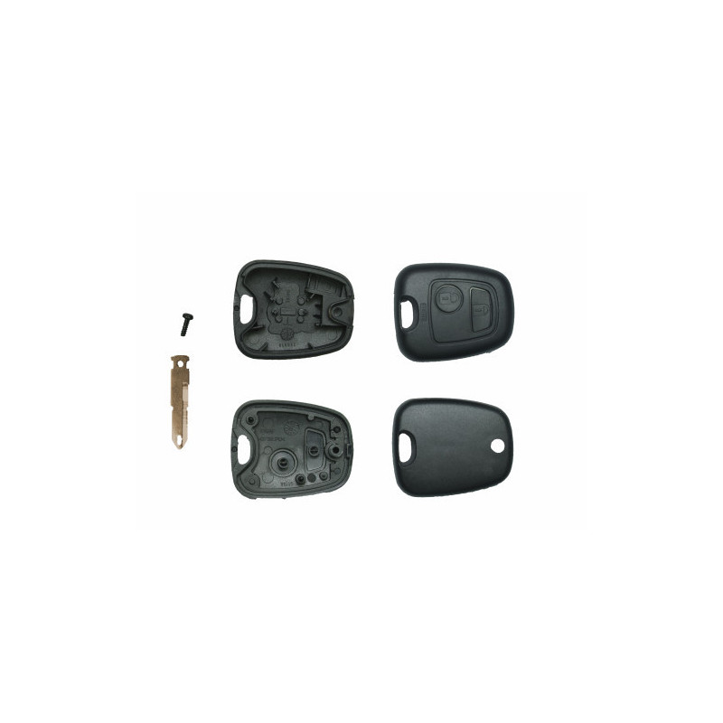 GUSCIO CHIAVE NERO 2 TASTI: CON VITE TASTO APERTURA TASTO CHIUSURA LAMA NE73 PEUGEOT 106 0192  0195, PEUGEOT 106 0196  0103, PE