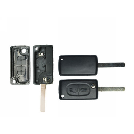 GUSCIO CHIAVE NERO 2 TASTI: CON ALLOGGIO BATTERIA ESAGONALE TASTO APERTURA TASTO CHIUSURA LAMA VA2 CITROEN C2 0103  0108, CITRO
