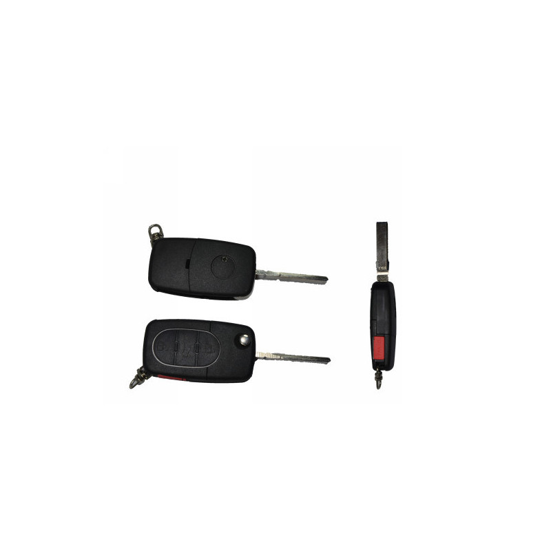 GUSCIO CHIAVE NERO 3+1 TASTI:  BATTERIA 2032 TASTO APERTURA TASTO CHIUSURA TASTO PORTELLONE TASTO PANIC LAMA HU64 AUDI A3 0103 