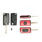 GUSCIO CHIAVE ROSSO 2 TASTI: CON ALLOGGIO BATTERIA ROTONDO TASTO APERTURA TASTO CHIUSURA LAMA HU83 CITROEN C3 0110  0113, CITRO