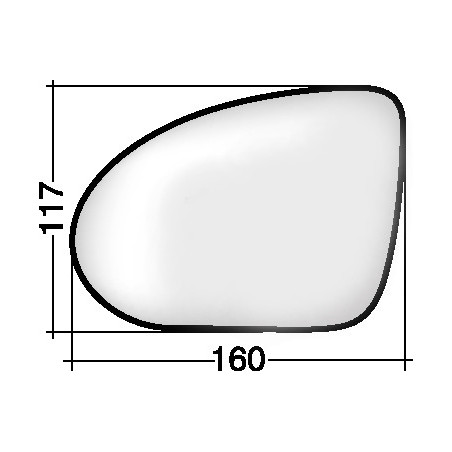 VETRO CON PIASTRA SINISTRO CROMATO SMART FORFOUR 0104  0115