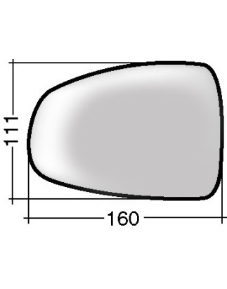 VETRO CON PIASTRA DESTRO CROMATO TERMICO AUDI A1 0110  0114, AUDI A1 0114  0118