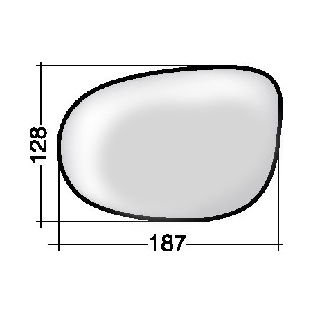 VETRO CON PIASTRA SINISTRO TERMICO FIAT IDEA 0104  0110, FORD KA 0108  0116, LANCIA MUSA 0103  0113, LANCIA Y 0111  0124