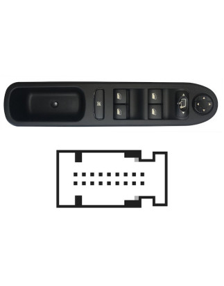 PULSANTIERA ALZACRISTALLI PORTA ANTERIORE SINISTRA 18 PIN 4 INTERRUTTORI CON COMFORT FUNZIONE AUTO COMANDI RETROVISORI RIBALTAB