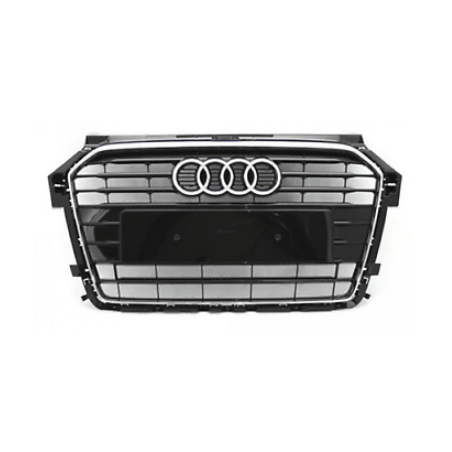 GRIGLIE PARAURTI ANT CENTRALE NERA LUCIDA CROMATA AUDI A1 (8X1/8XK/8XA/8XF) 2014 2018 OEM 8XA853651BT94
