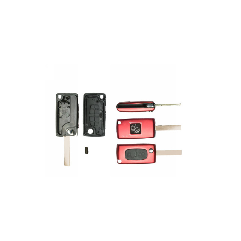 Guscio PER CHIAVI ROSSO 2 CON ALLOGGIO BATTERIA ROTONDO HU83