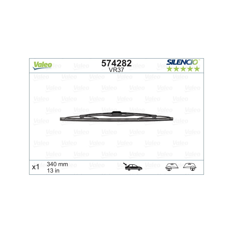SPAZZOLA TERGI SILENCIO STANDARD POST DX/SX SINGOLA 340mm CODICE BREVE: VR37