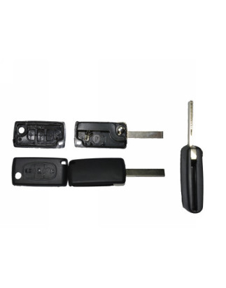 GUSCIO CHIAVE NERO 3 TASTI: CON ALLOGGIO BATTERIA ESAGONALE TASTO APERTURA TASTO CHIUSURA TASTO PORTELLONE LAMA HU83 CITROEN BE