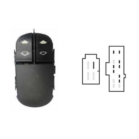 BLOCCO COMANDI ALZACRISTALLI ANTERIORE PORTA ANTERIORE SINISTRA 9 PIN 2 INTERRUTTORI CON ALZACRISTALLI POSTERIORI MANUALI O ASS