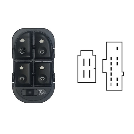 BLOCCO COMANDI ALZACRISTALLI ANTERIORE PORTA ANTERIORE SINISTRA 14 PIN 4 INTERRUTTORI CON ALZACRISTALLI POSTERIORI ELETTRICI CO