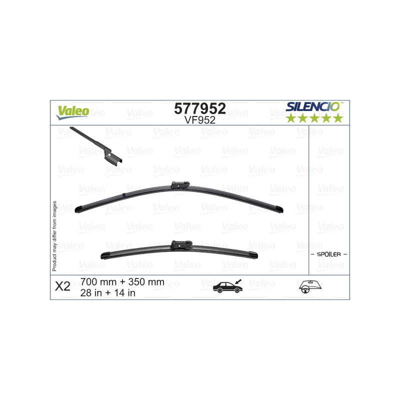 SPAZZOLA TERGI SILENCIO FLAT BLADE ANT DX/SX COPPIA 700mm + 350mm CODICE BREVE: VF952