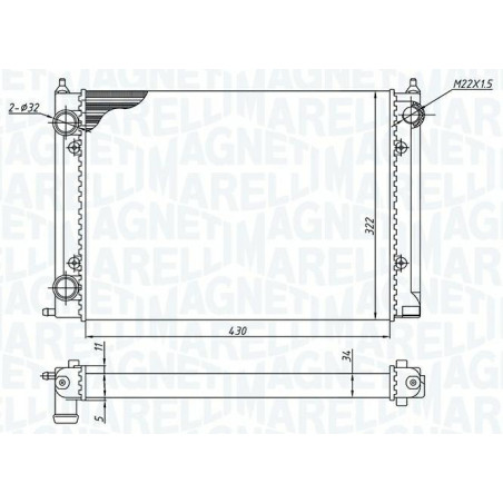 RADIATORI VOLKSWAGEN GOLF I (17) 1977 1983 OEM 191121253K