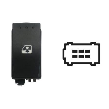 INTERRUTTORE ALZACRISTALLI PORTA ANTERIORE DESTRA 6 PIN 1 INTERRUTTORE NERO CON CONNETTORE NEROMARRONE OPEL MOVANO 0198  0109, 