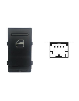 INTERRUTTORE ALZACRISTALLI PORTA ANTERIORE DESTRA 4 PIN 1 INTERRUTTORE NERO CON CONNETTORE GRIGIO VOLKSWAGEN TRANSPORTER T5 010