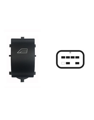 INTERRUTTORE ALZACRISTALLI PORTA ANTERIORE DESTRA 6 PIN 1 INTERRUTTORE CON ALZACRISTALLI POSTERIORI MANUALI CON CONNETTORE NERO