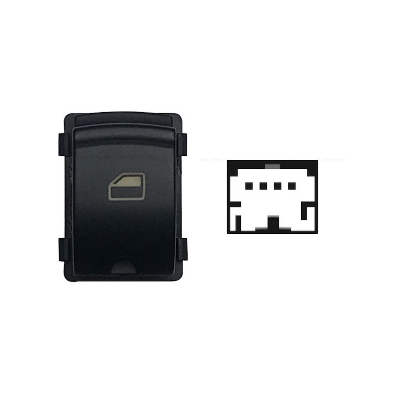 INTERRUTTORE ALZACRISTALLI PORTA ANTERIORE DESTRA PORTA POSTERIORE DESTRASINISTRA 4 PIN 1 INTERRUTTORE NEROBIANCO AUDI A3 0103 