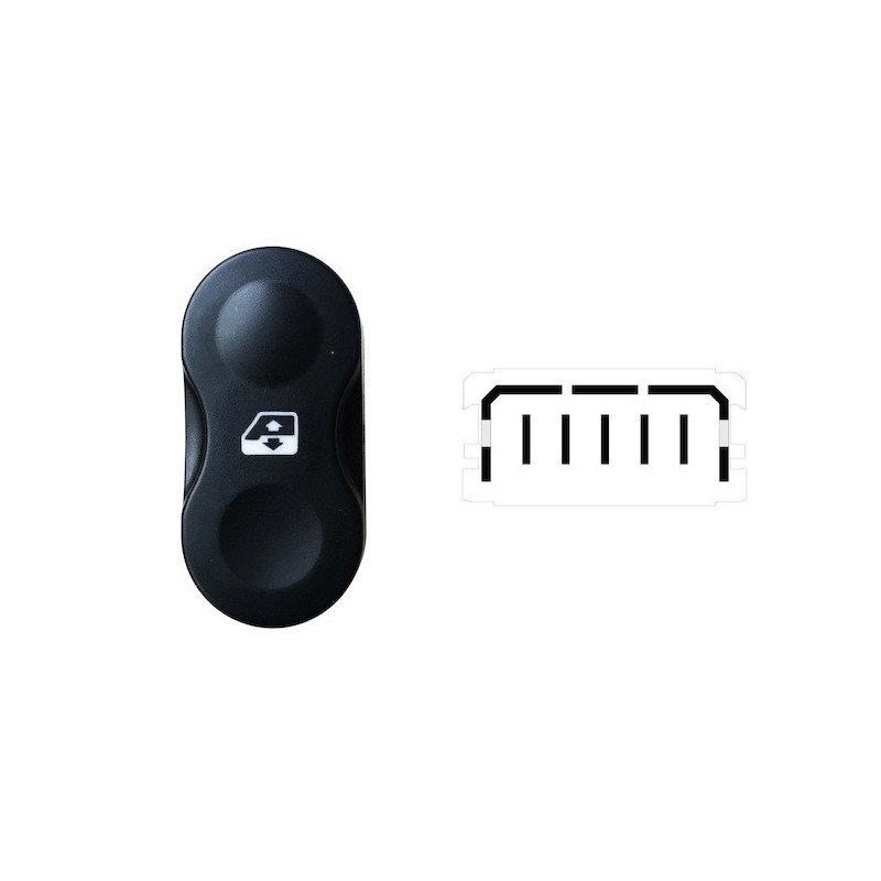 INTERRUTTORE ALZACRISTALLI PORTA ANTERIORE DESTRASINISTRA 5 PIN  INTERRUTTORE DACIA DUSTER 0110  0117, DACIA LOGAN-MCV 0108  01