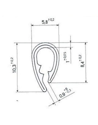 TRAFILATO GOCCIOLATOIO NERO FIAT 500 F  L  R 0365  0975, FIAT 850 0164  1271