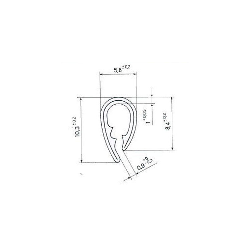 TRAFILATO GOCCIOLATOIO NERO FIAT 500 F  L  R 0365  0975, FIAT 850 0164  1271