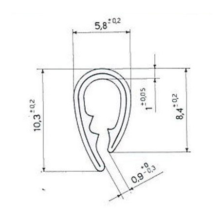 TRAFILATO GOCCIOLATOIO NERO FIAT 500 F  L  R 0365  0975, FIAT 850 0164  1271