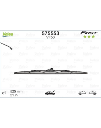 SPAZZOLA TERGI FIRST STANDARD ANTERIORE DESTRASINISTRA SINGOLA 525mm CODICE BREVE: VF53