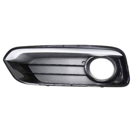 GRIGLIA PARAURTI ANTERIORE SINISTRA NERA LUCIDA CHIUSA CON FENDINEBBIA CON MODANATURA SILVER BMW SERIES 1 F2120 35D 0115  0119