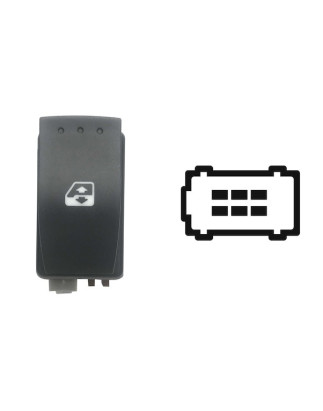 INTERRUTTORE ALZACRISTALLI PORTA ANTERIORE DESTRASINISTRA 6 PIN 1 INTERRUTTORE GRIGIO CON CONNETTORE NEROMARRONE OPEL MOVANO 01