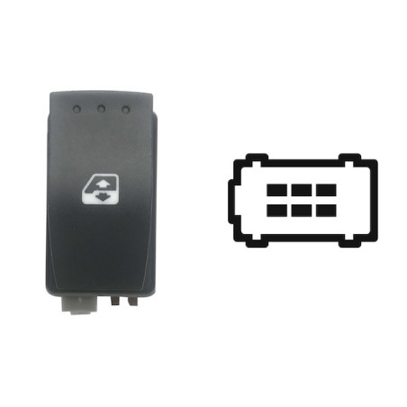 INTERRUTTORE ALZACRISTALLI PORTA ANTERIORE DESTRASINISTRA 6 PIN 1 INTERRUTTORE GRIGIO CON CONNETTORE NEROMARRONE OPEL MOVANO 01