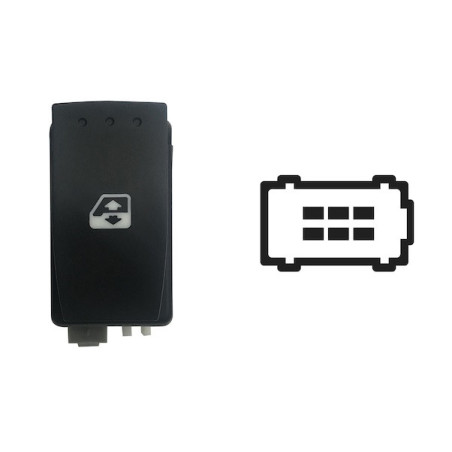 INTERRUTTORE ALZACRISTALLI PORTA POSTERIORE DESTRASINISTRA 6 PIN 1 INTERRUTTORE CON CONNETTORE GRIGIOBIANCO COMFORT RENAULT ESP
