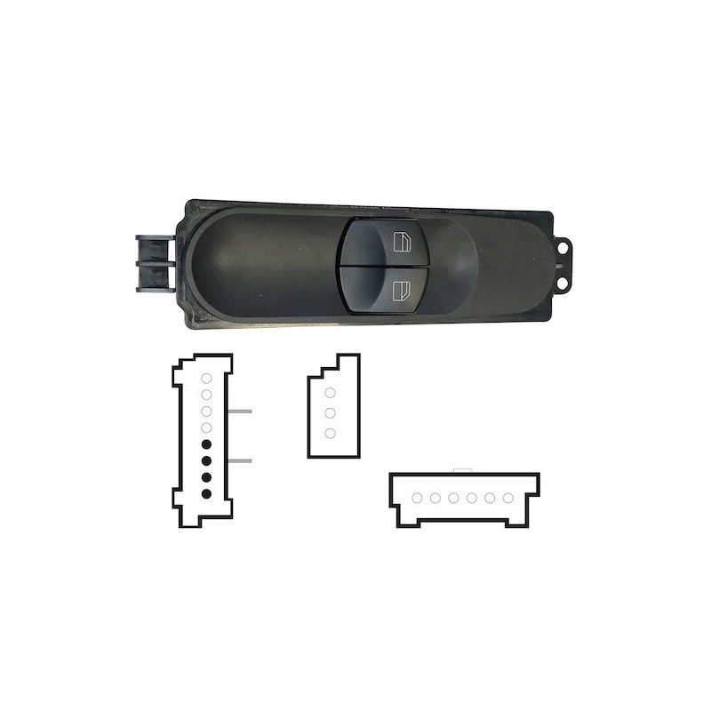 PULSANTIERA ALZACRISTALLI PORTA ANTERIORE SINISTRA 4 PIN 2 INTERRUTTORI MERCEDES-BENZ SPRINTER W907 0118, MERCEDES-BENZ SPRINTE