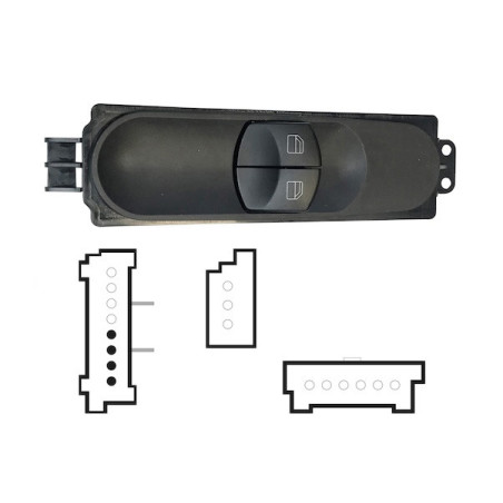 PULSANTIERA ALZACRISTALLI PORTA ANTERIORE SINISTRA 4 PIN 2 INTERRUTTORI MERCEDES-BENZ SPRINTER W907 0118, MERCEDES-BENZ SPRINTE