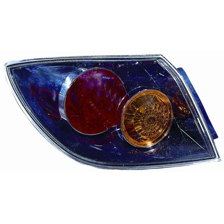 FANALE POSTERIORE DESTRO SENZA PORTALAMPADA CRYSTAL ESTERNO MAZDA 3 SDN-HB BK 0104  0108 VERS 2006