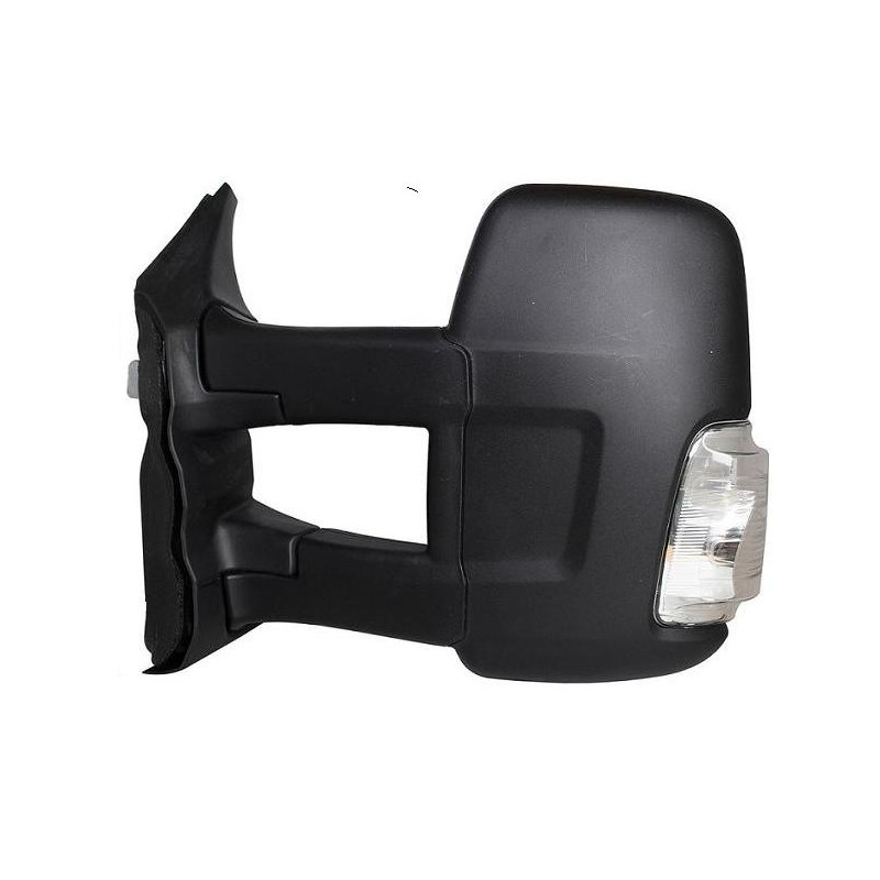 RETROVISORE MANUALE DESTRO BRACCIO LUNGO NERO 2 PIN CON FANALINO INTEGRATO BIANCO 5W FORD TRANSIT 0113  0119