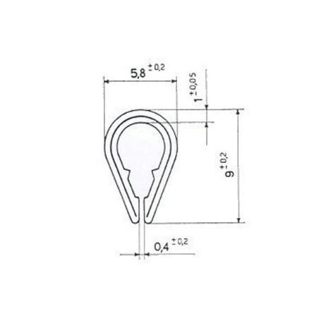 TRAFILATO GOCCIOLATOIO NERO FIAT 500 F  L  R 0365  0975, FIAT 850 0164  1271