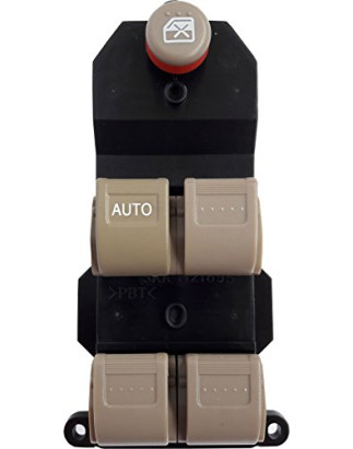 BLOCCO COMANDI ALZACRISTALLI ANTERIORE PORTA ANTERIORE SINISTRA 20 PIN 4 INTERRUTTORI MARRONE HONDA CIVIC HB-LB 0101  0104, HON