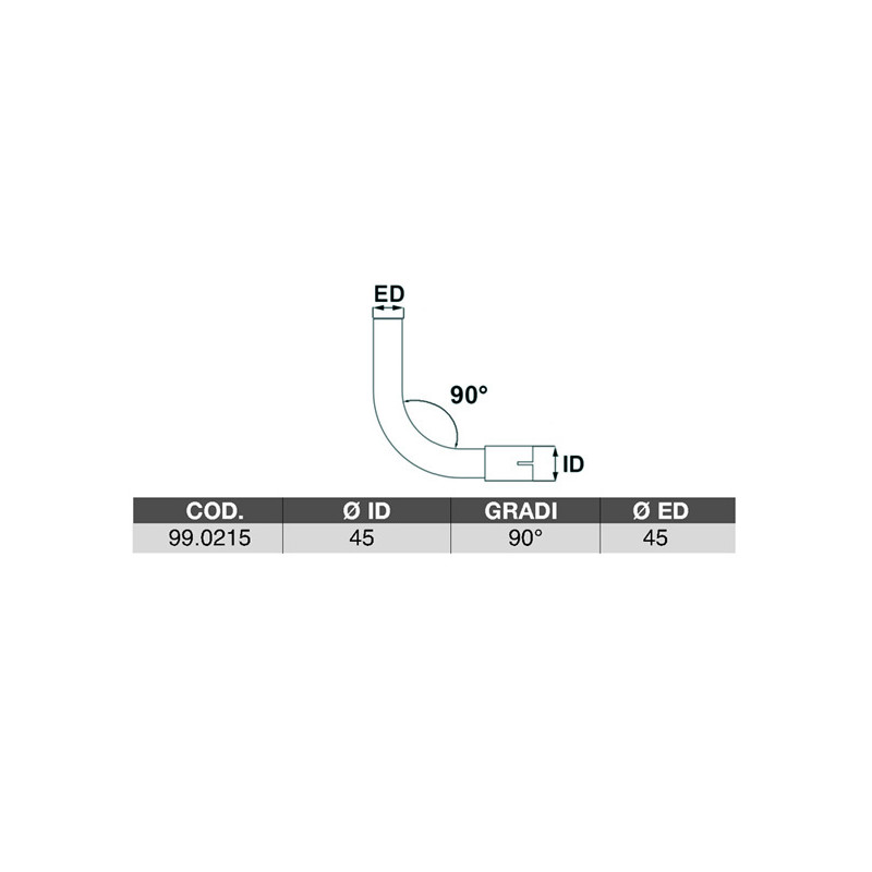 CURVA ID 45 GR 90