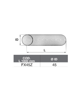 TUBO FLEX ZINCATO A METRAGGIO MM1000 DI 45