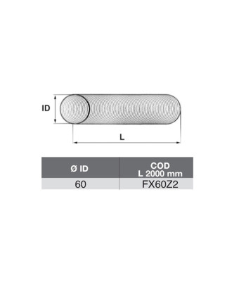 TUBO FLEX ZINCATO A METRAGGIO MM2000 DI 60
