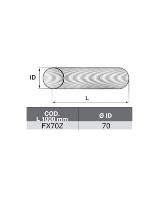 TUBO FLEX ZINCATO A METRAGGIO MM1000 DI 70